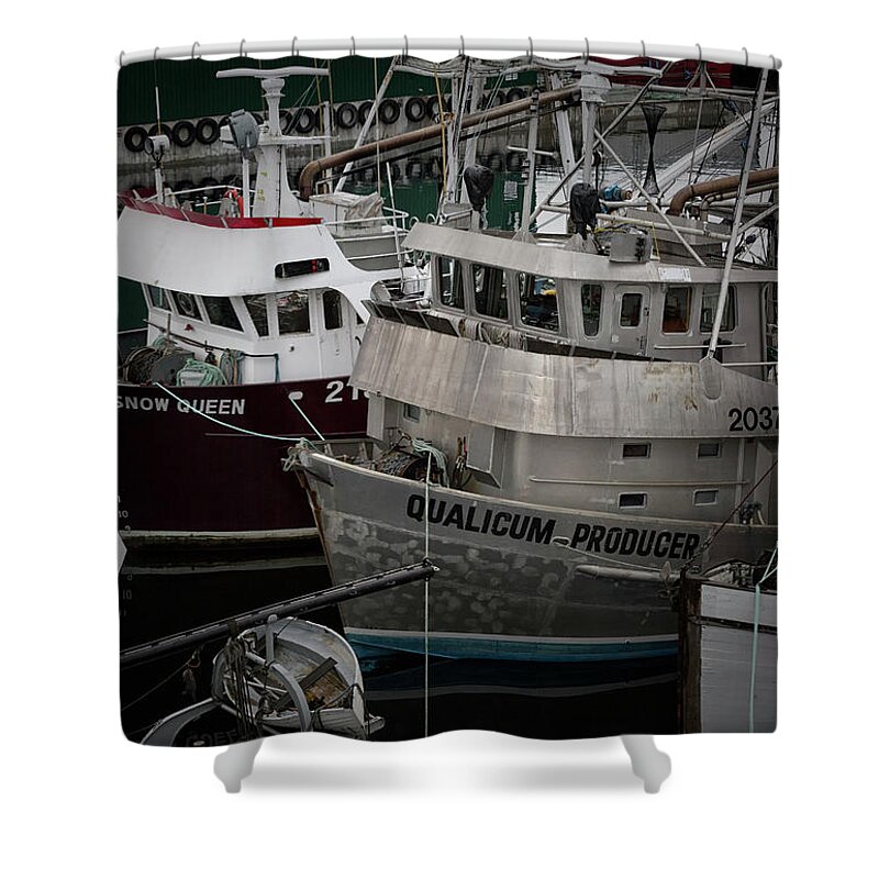 Discovery Harbour Shower Curtain featuring the photograph Moored by Randy Hall