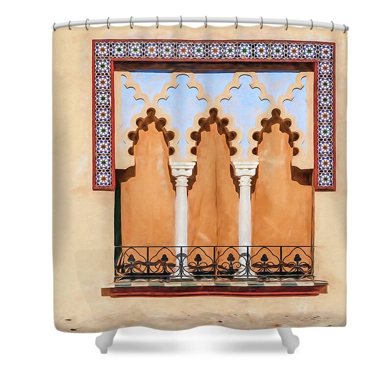 Arabic Shower Curtain featuring the photograph Moorish Window II by David Letts