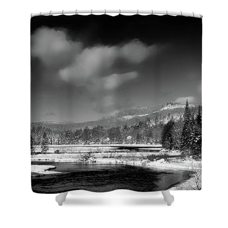 Landscapes Shower Curtain featuring the photograph Moose River Snowscape by David Patterson