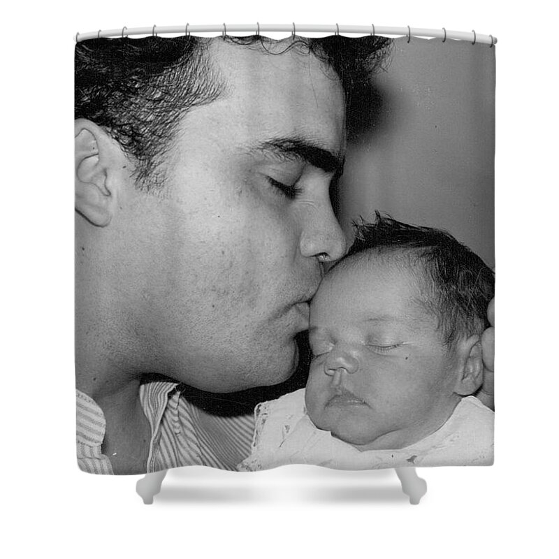 Baby Shower Curtain featuring the photograph More baby kisses by WaLdEmAr BoRrErO