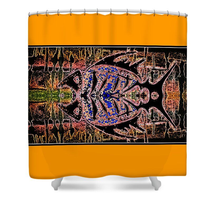 Bonefish Shower Curtain featuring the digital art More Bad by Tracy McDurmon