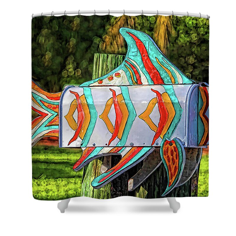 Mailbox Shower Curtain featuring the photograph More Fun And Whimsy by HH Photography of Florida