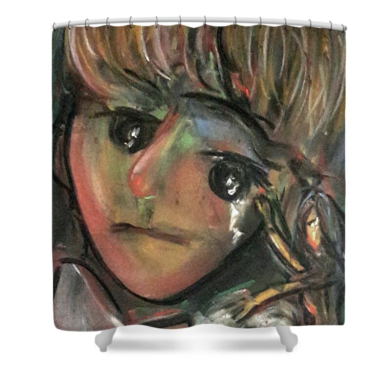  Shower Curtain featuring the painting More than love by Wanvisa Klawklean