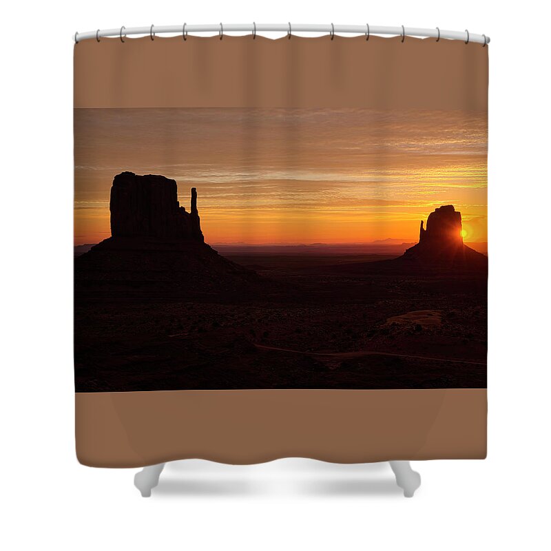 Travel Shower Curtain featuring the photograph Morning's First Light by Lucinda Walter