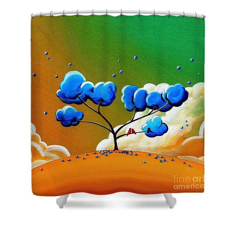 Tree Shower Curtain featuring the painting Morning Glory by Cindy Thornton