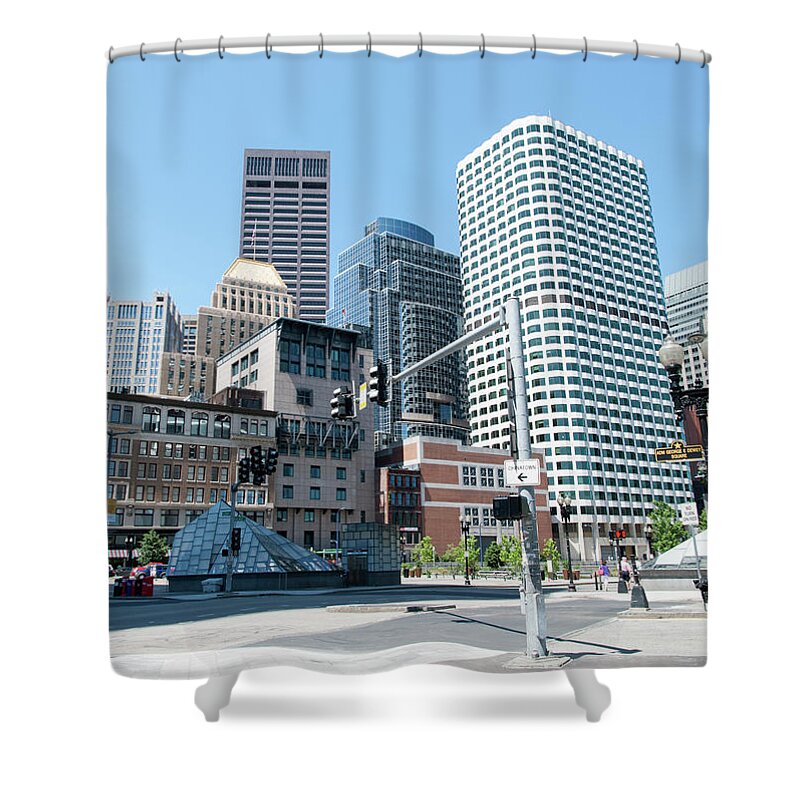 Landmark Shower Curtain featuring the photograph Morning in Boston by Ramunas Bruzas