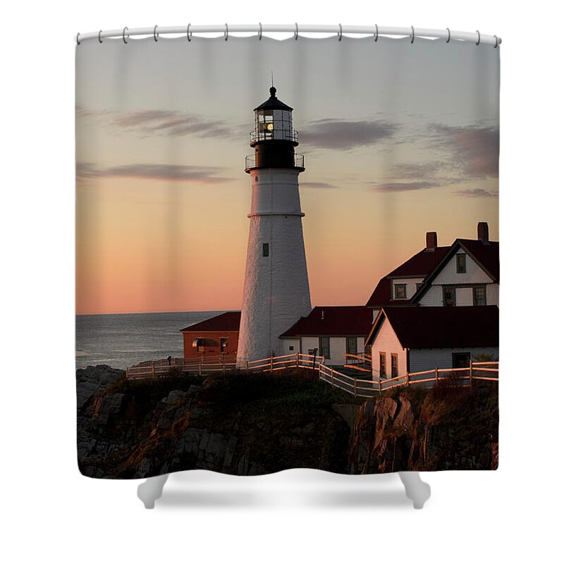 Lighthouse Shower Curtain featuring the photograph Morning Light by Dan Jordan