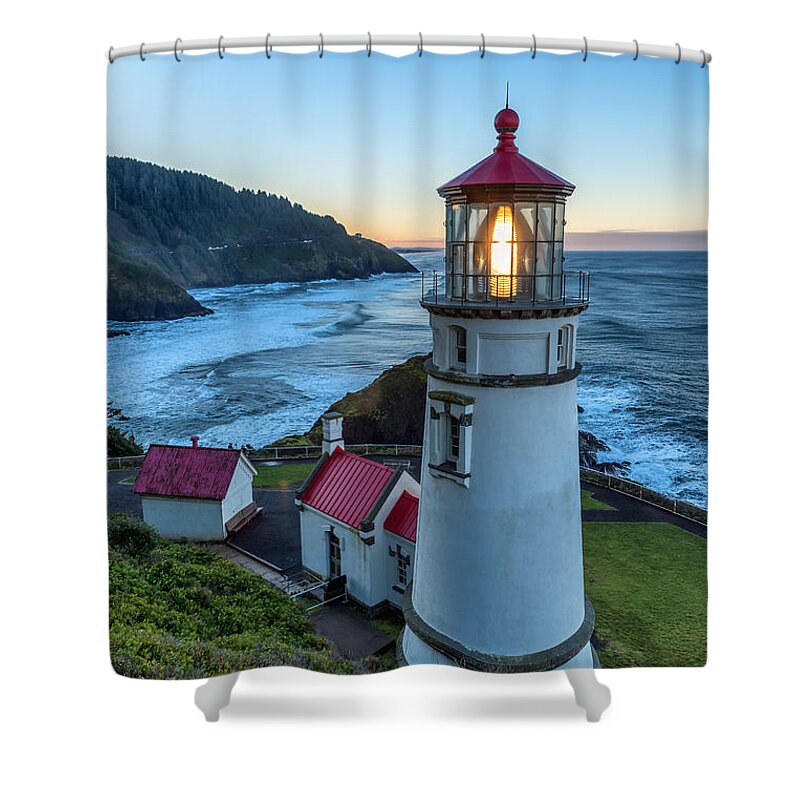 Lighthouse Shower Curtain featuring the photograph Morning Light by Harold Coleman