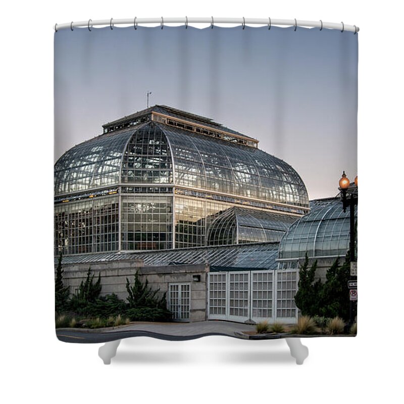 Glass Shower Curtain featuring the photograph Morning Light On the United States Botanic Garden by Greg and Chrystal Mimbs