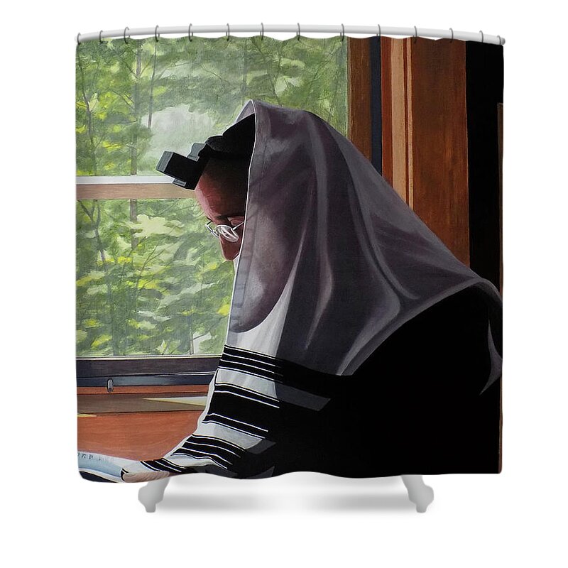 People Shower Curtain featuring the painting Morning Prayer by Kenneth M Kirsch