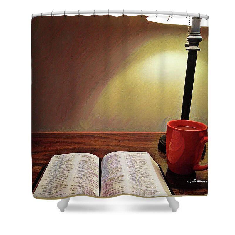 Bible Shower Curtain featuring the photograph Morning Reading by Jackson Pearson