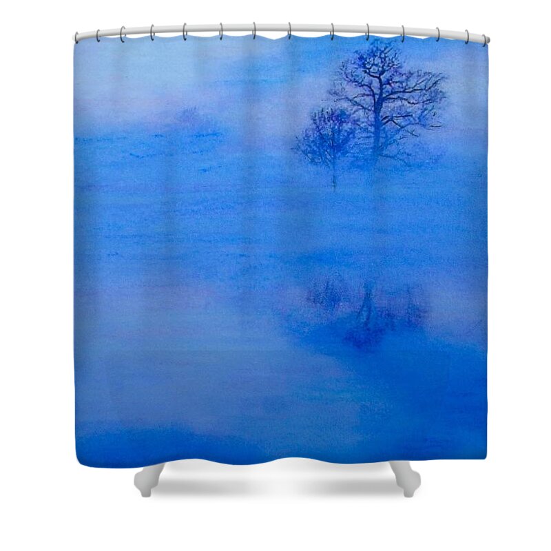 Reflections Shower Curtain featuring the painting Morning Reflections by Cara Frafjord