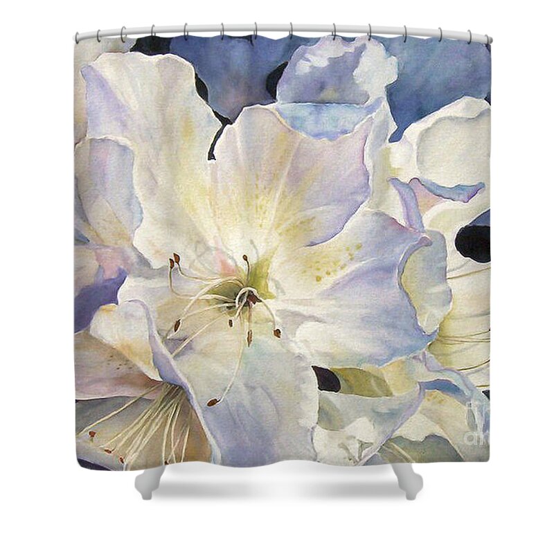 Watercolor Shower Curtain featuring the painting Morning Shadows  SOLD PRINTS AVAILABLE by Sandy Brindle