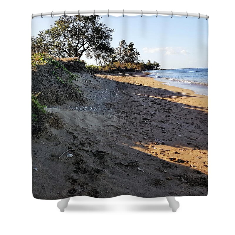 Beach Shower Curtain featuring the photograph Morning Shadows by Fred Wilson