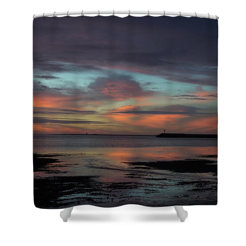 Provincetown Shower Curtain featuring the photograph Morning SkyBlue Pink by Ellen Koplow