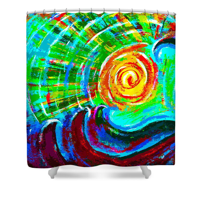 Landscape Shower Curtain featuring the painting Morning Sun by Meghan Elizabeth