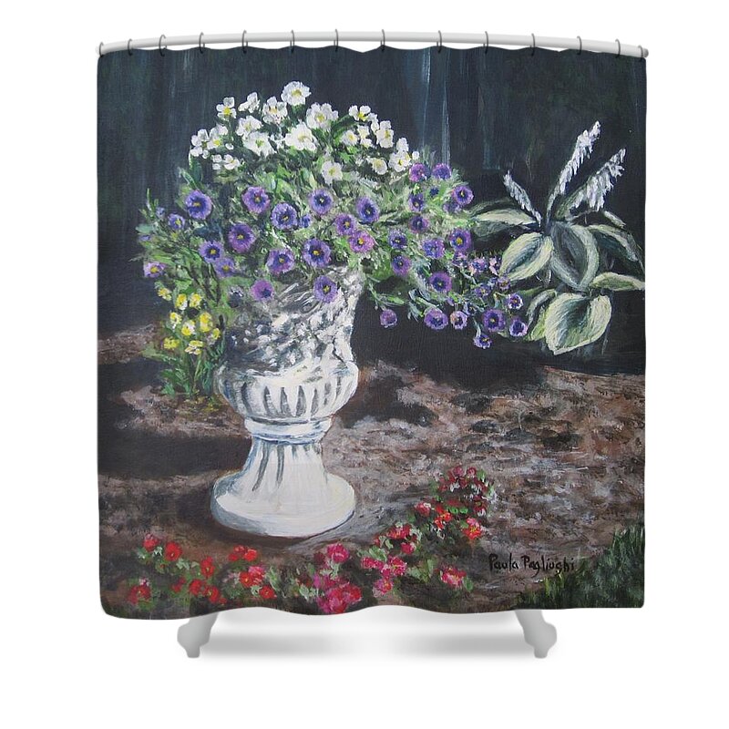 Flowers Shower Curtain featuring the painting Morning Sunlight by Paula Pagliughi