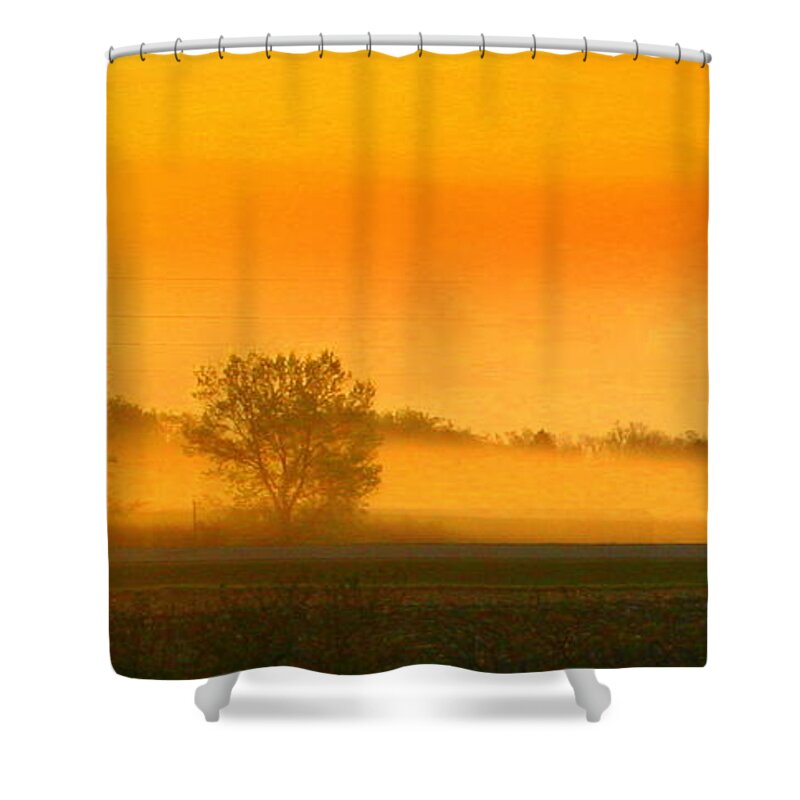 Morning Fog Shower Curtain featuring the photograph Morning sunshine by Julie Lueders 