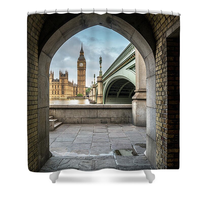 London Shower Curtain featuring the photograph Morning view of Big Ben by James Udall