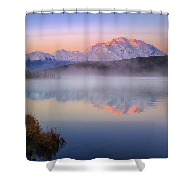Alaska Shower Curtain featuring the photograph Morning Wonder on High by Sylvia J Zarco