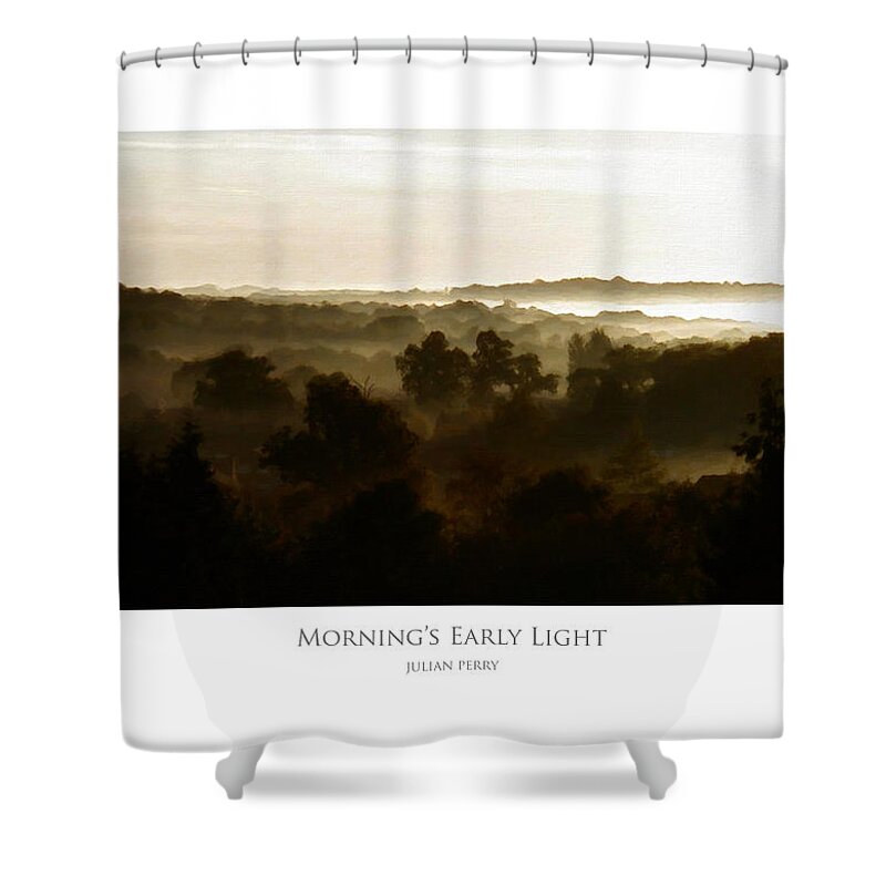 Beautiful Shower Curtain featuring the digital art Morning's Early Light by Julian Perry