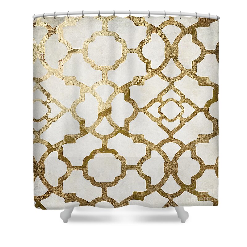 Gold Shower Curtain featuring the painting Moroccan Gold I by Mindy Sommers