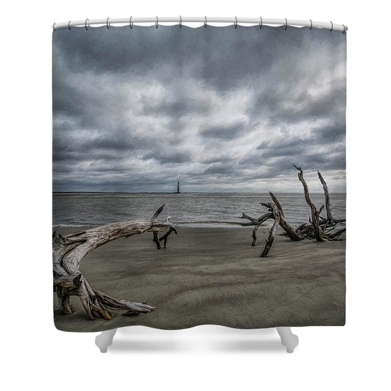 Folly Beach Shower Curtain featuring the photograph Morris Island Lighthouse by Erika Fawcett