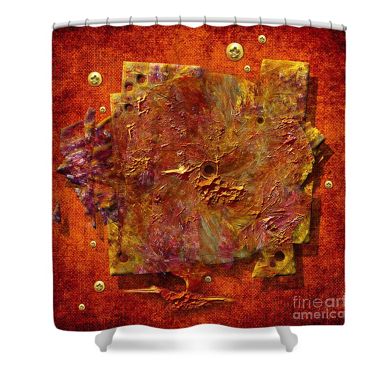 Abstract Shower Curtain featuring the painting Mortar disc by Alexa Szlavics