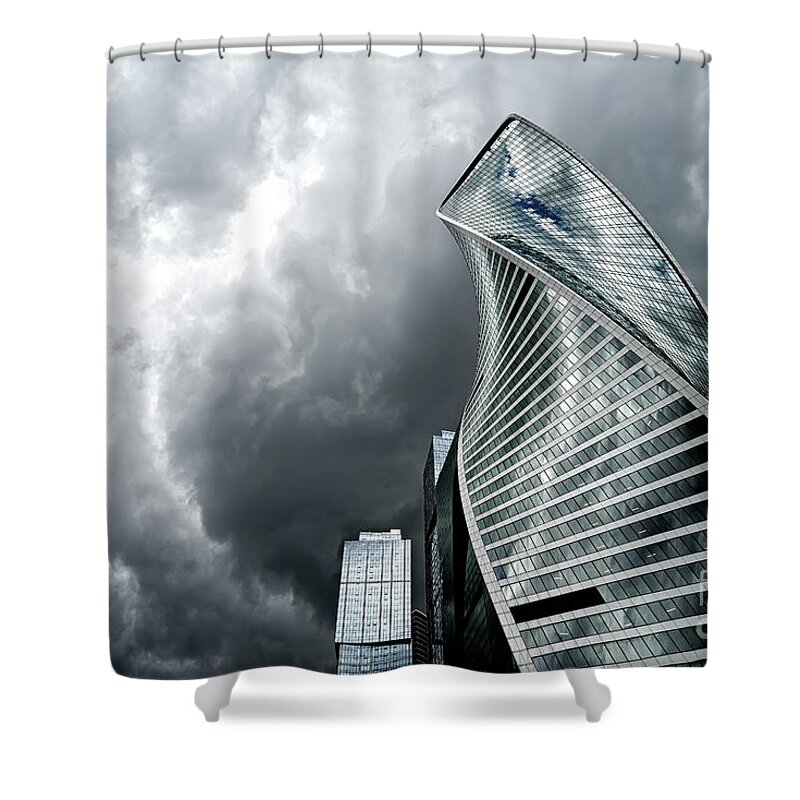 Moscow Shower Curtain featuring the photograph Moscow City and Storm by Anastasy Yarmolovich