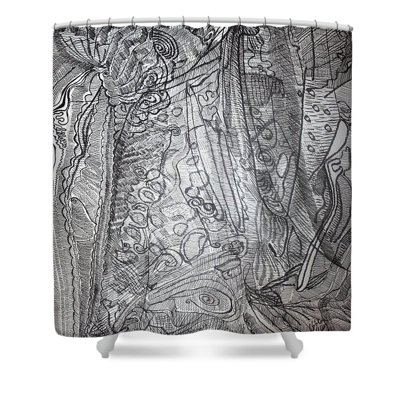 Mother Shower Curtain featuring the drawing Mothers journey by Gloria Ssali