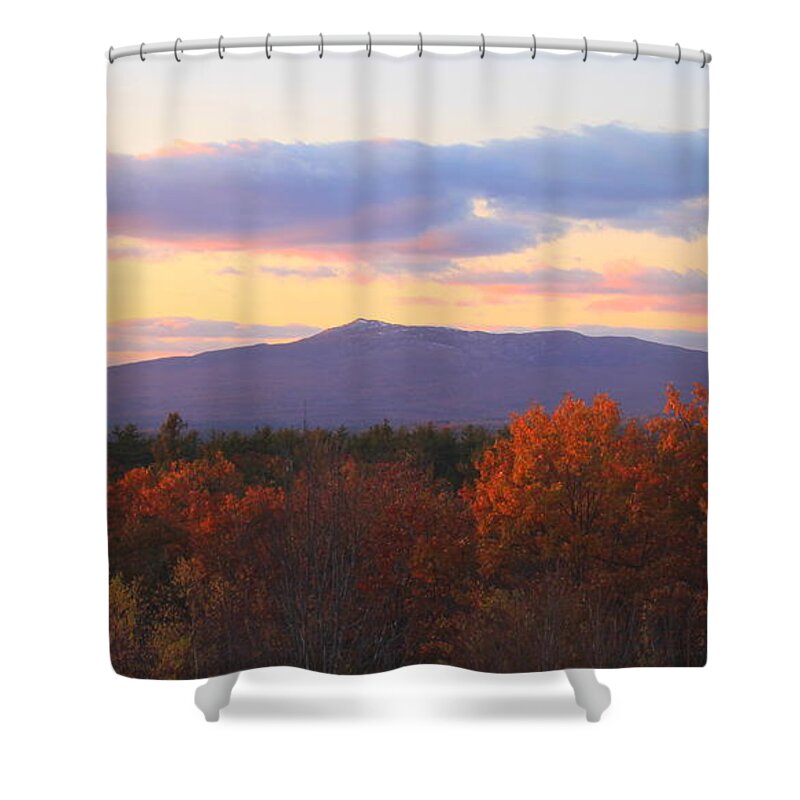 Mount Monadnock Shower Curtain featuring the photograph Mount Monadnock Autumn Sunset by John Burk