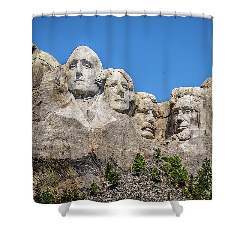 National Memorial Shower Curtain featuring the photograph Mount Rushmore by Jaime Mercado