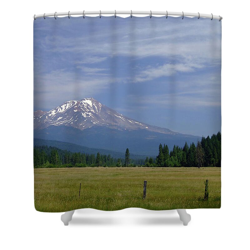 Mount Shasta Shower Curtain featuring the photograph Mount Shasta by Donna Blackhall