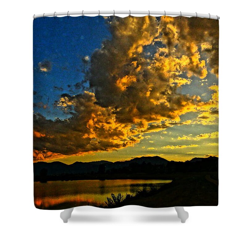 Colorado Mountain Sunset Shower Curtain featuring the photograph Mountain Colour by Eric Dee