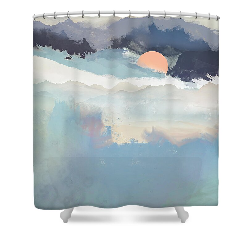 Mountain Shower Curtain featuring the digital art Mountain Dream by Spacefrog Designs