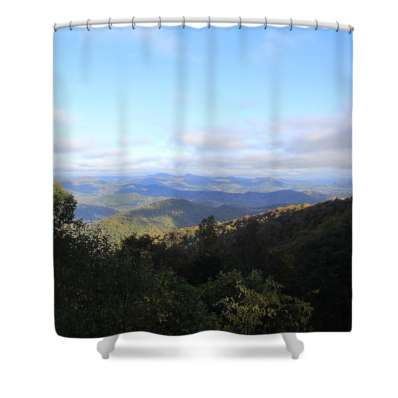 Mountains Shower Curtain featuring the photograph Mountain Landscape 1 by Allen Nice-Webb