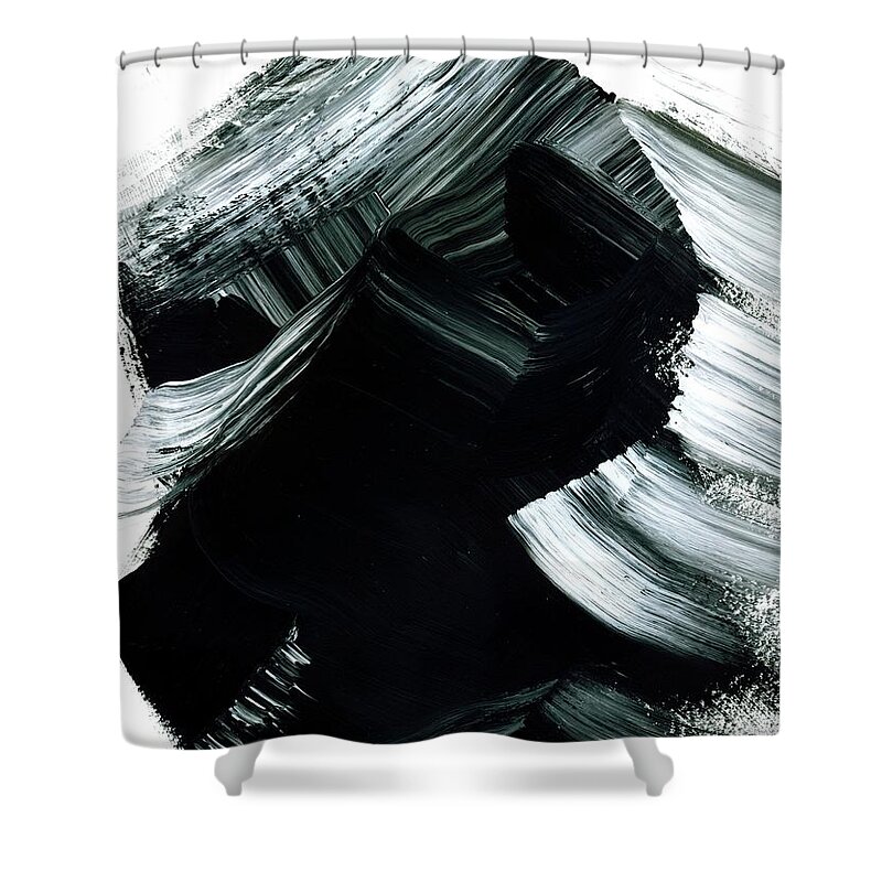 Mountains Paintings Shower Curtain featuring the painting MOUNTAIN number 5 by Lidija Ivanek - SiLa