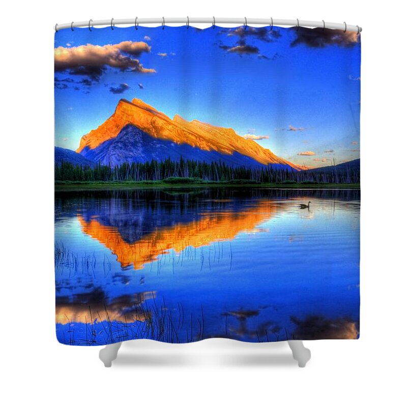 Mountain Shower Curtain featuring the photograph Mountain Reflection by Sean McDunn