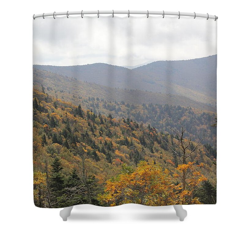 Mountains Shower Curtain featuring the photograph Mountain Side Long View by Allen Nice-Webb