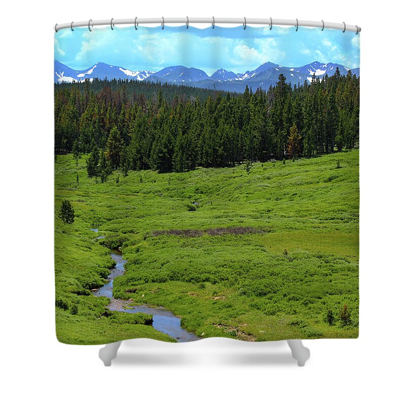 Mountains Shower Curtain featuring the photograph Mountain Valley by Shane Bechler