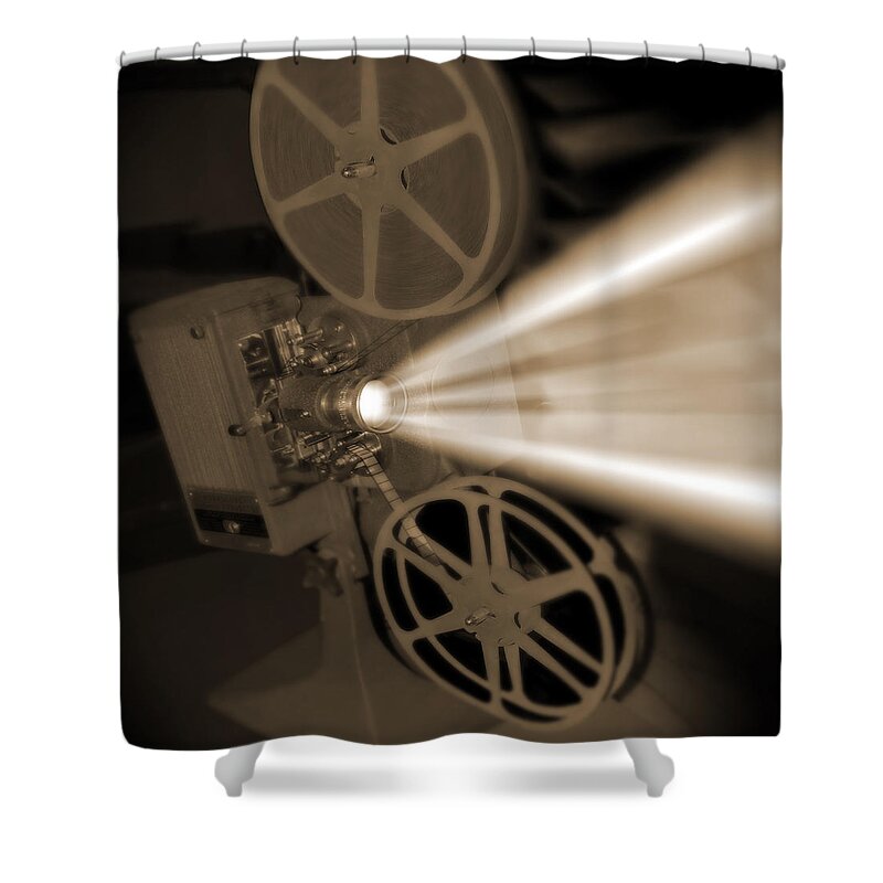 Vintage Shower Curtain featuring the photograph Movie Projector by Mike McGlothlen