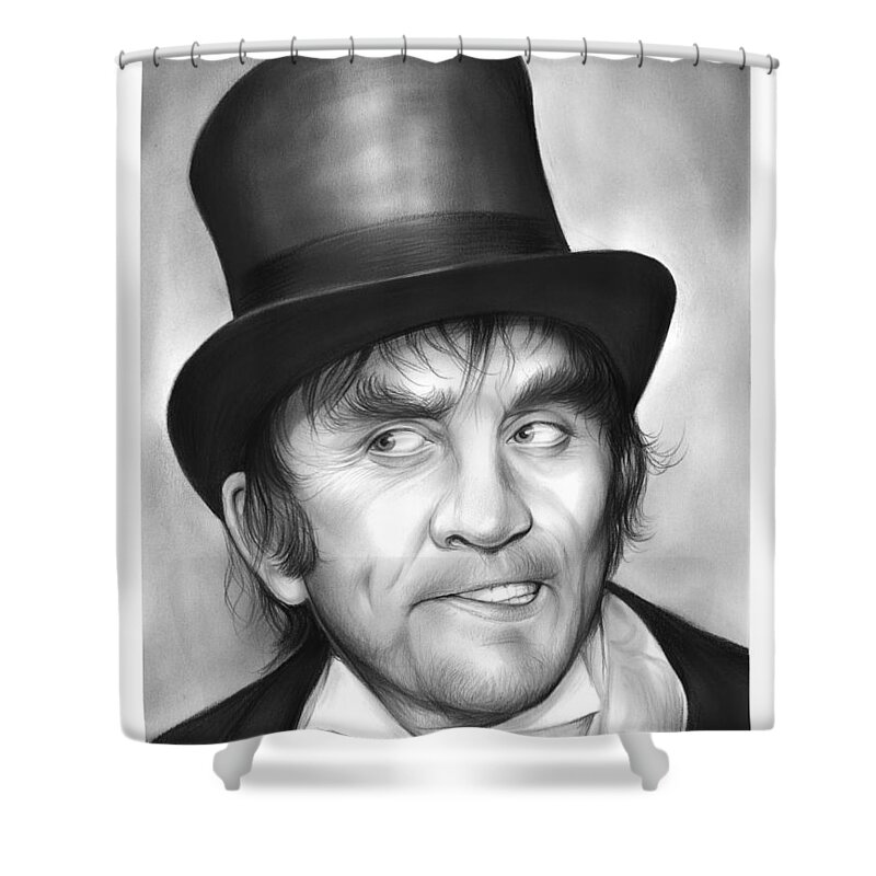 Kirk Douglas Shower Curtain featuring the drawing Mr Hyde by Greg Joens
