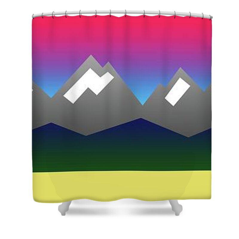 Model Railroad Background Shower Curtain featuring the digital art Mrb2 by Timothy Bulone