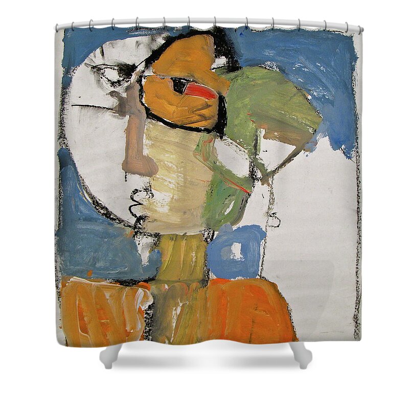Abstract Painting Shower Curtain featuring the painting Ms Abby Strac Had One Good Eye by Cliff Spohn