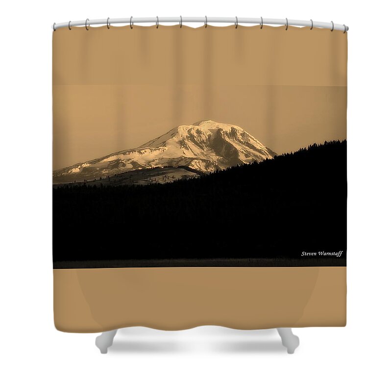 Volcano Shower Curtain featuring the photograph Mt. Adams Sunrise 2 by Steve Warnstaff
