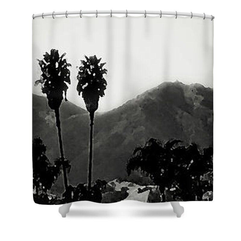 Mt. Diablo Shower Curtain featuring the digital art Mt. Diablo, California by Pink Forest Cafe