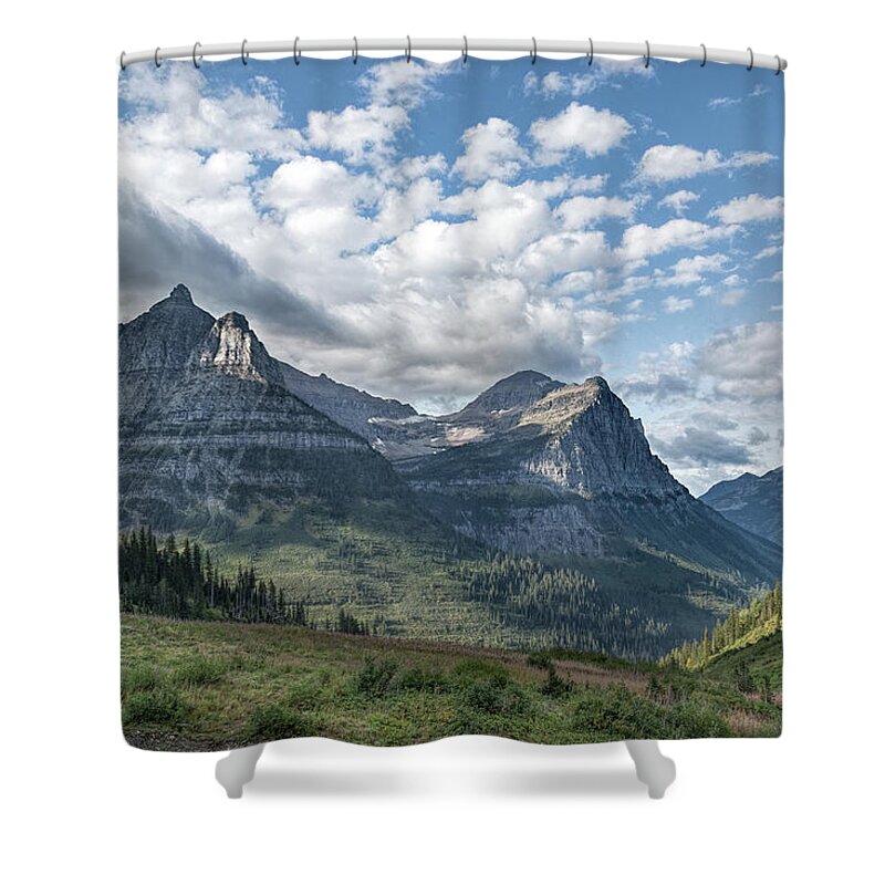 Mt. Oberlin From Logan Pass Shower Curtain featuring the photograph Mt. Oberlin from Logan Pass by Jemmy Archer