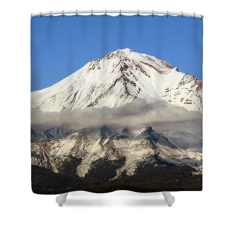 Mt.shasta Shower Curtain featuring the photograph Mt. Shasta Summit by Holly Ethan