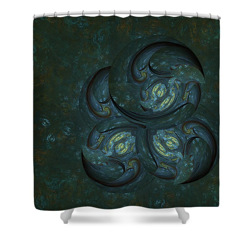 Blue Shower Curtain featuring the digital art Muddy Waters by Tim Abeln