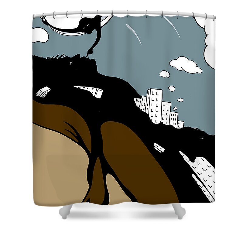 Climate Change Shower Curtain featuring the drawing Mudslide by Craig Tilley